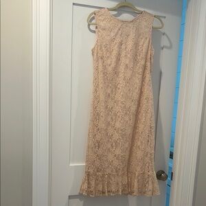 American Living Tan and Pink Sheath Midi Dress